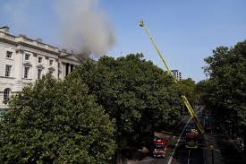 Blaze erupts at London