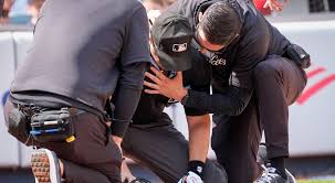 Plate umpire Nick Mahrley exits game between Rockies and Yankees after broken bat hits his neck Right now 2024